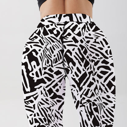 Pantalones de yoga estampados Leggings deportivos transpirables de cintura alta