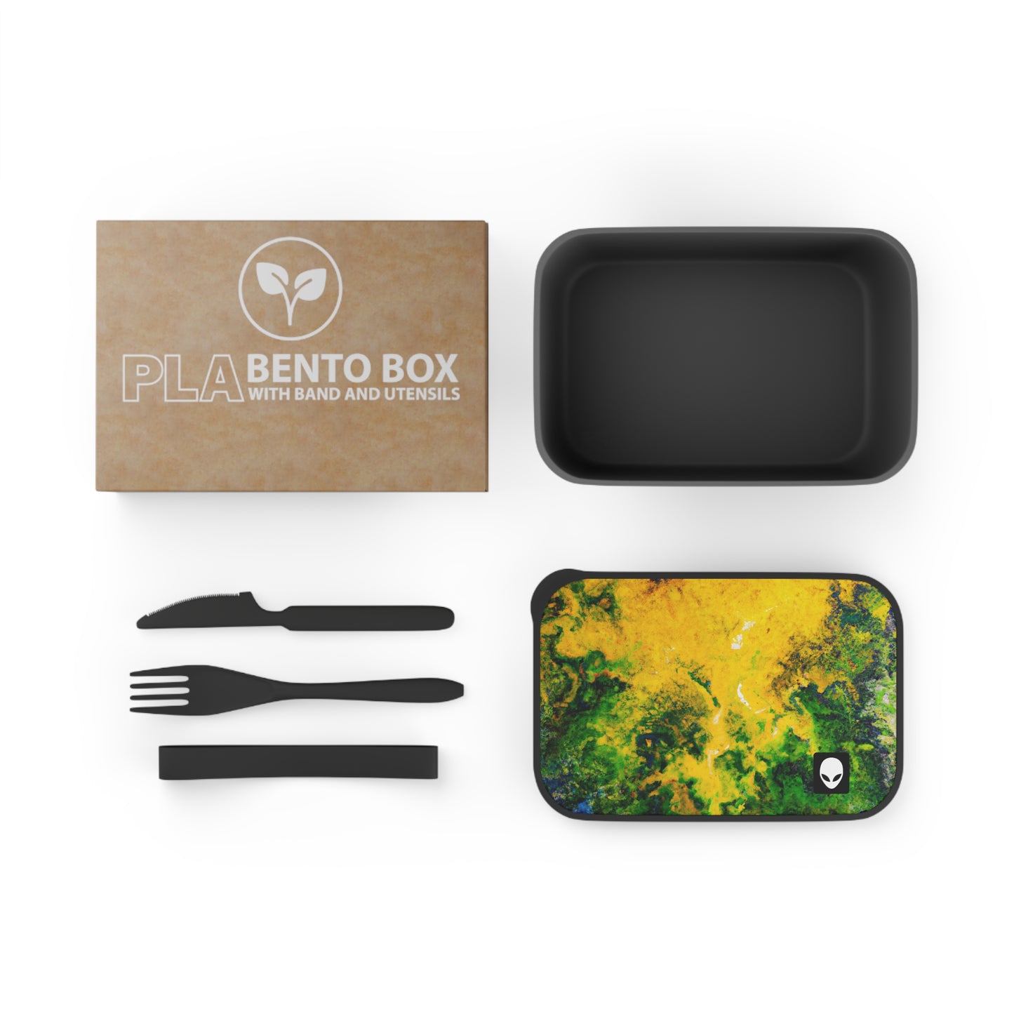 „Exploring Colorful Textures“ – Die umweltfreundliche PLA-Bento-Box von Alien mit Band und Utensilien