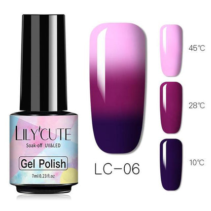 Esmalte de uñas en gel térmico que cambia de color