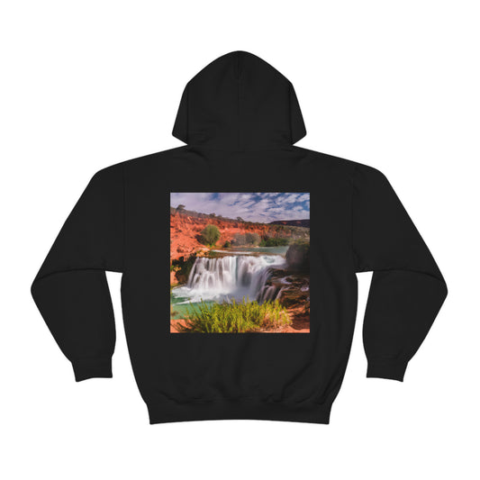 "Capturing Nature's Beauty: Crafting an Iconic Landscape in Vibrant Art" - The Alien Unisex Hoodie