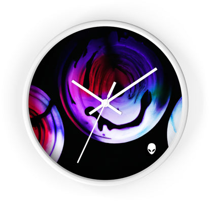 "Exploring Contrasts: A Colorful Dance of Luminance and Chromatic Aberration" - The Alien Wall Clock