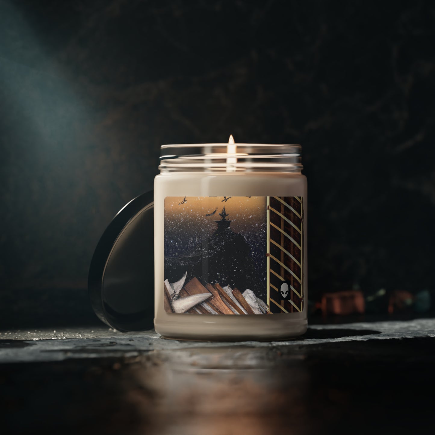 "A Tale of Storytelling Art: A Mixed Media Masterpiece" - The Alien Eco-friendly Soy Candle