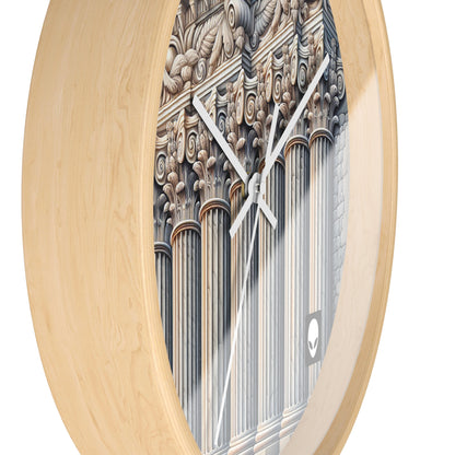 "3D Wall Columns: An Architectural Artpiece" - The Alien Wall Clock Trompe-l'oeil Style