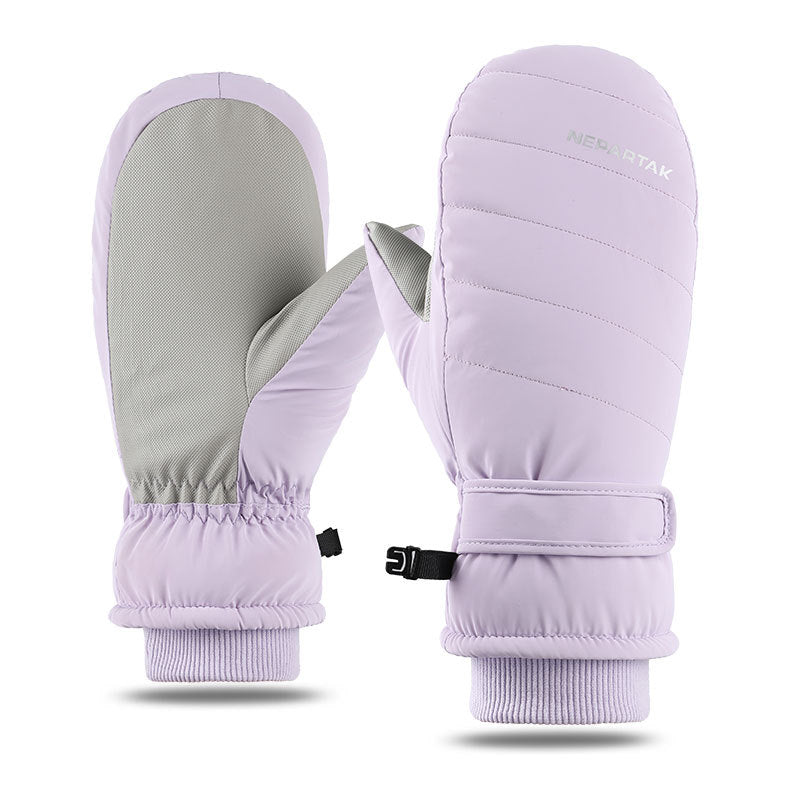 Windproof And Coldproof Thickened Plush Sports Cycling And Skiing Mittens