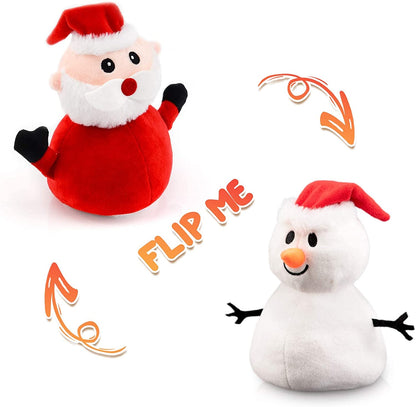 Muñeco de nieve de peluche de Papá Noel, muñeco de peluche reversible de Navidad, Papá Noel, peluche de doble cara, muñeco suave, regalo de cumpleaños de Año Nuevo para niños, plataforma Amazon prohibida