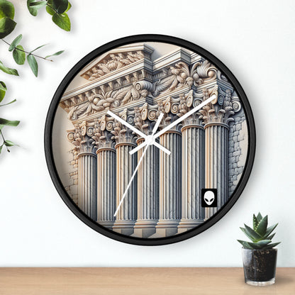 "3D Wall Columns: An Architectural Artpiece" - The Alien Wall Clock Trompe-l'oeil Style