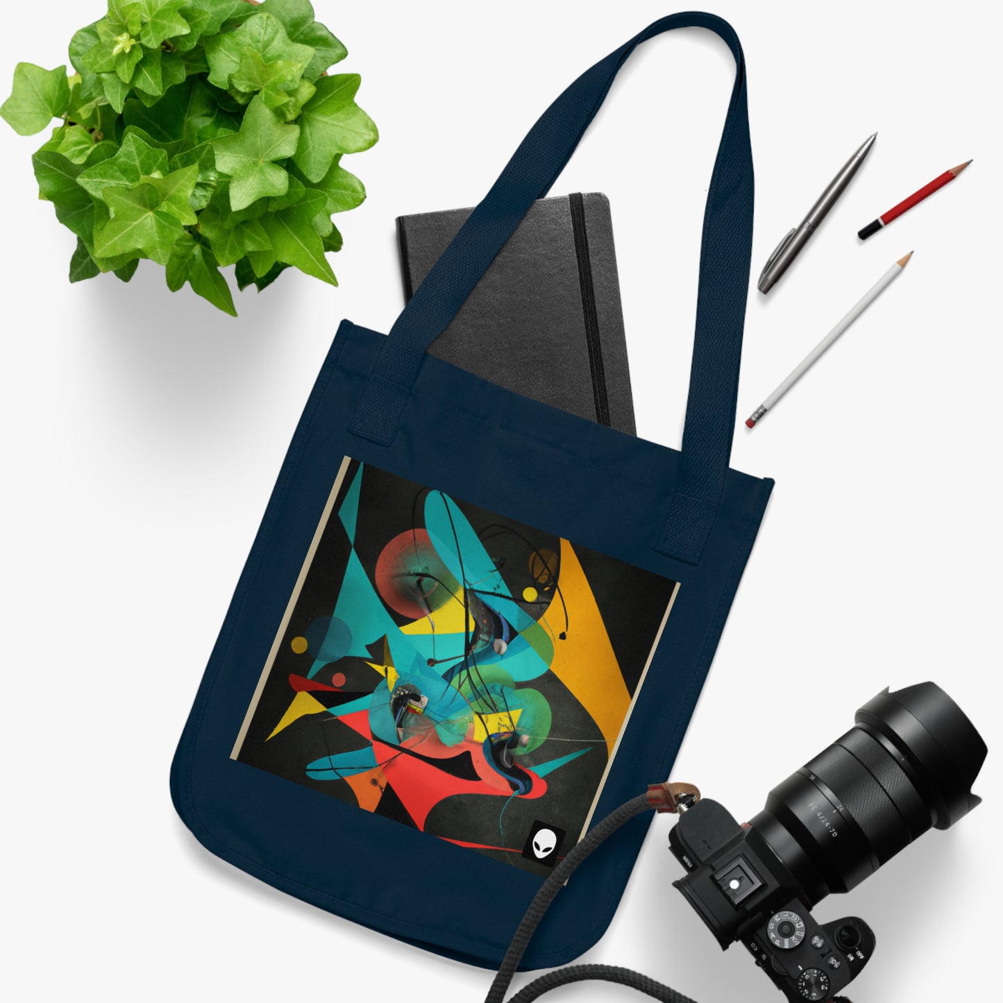 "Illusionary Perspective: A Colorful Dance of Light" - The Alien Eco-friendly Tote Bag