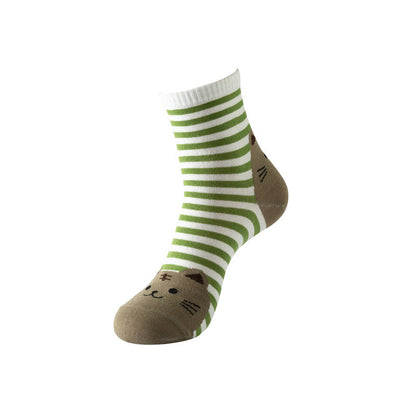 Women's Cat Medium Tube Casual Cotton Socks