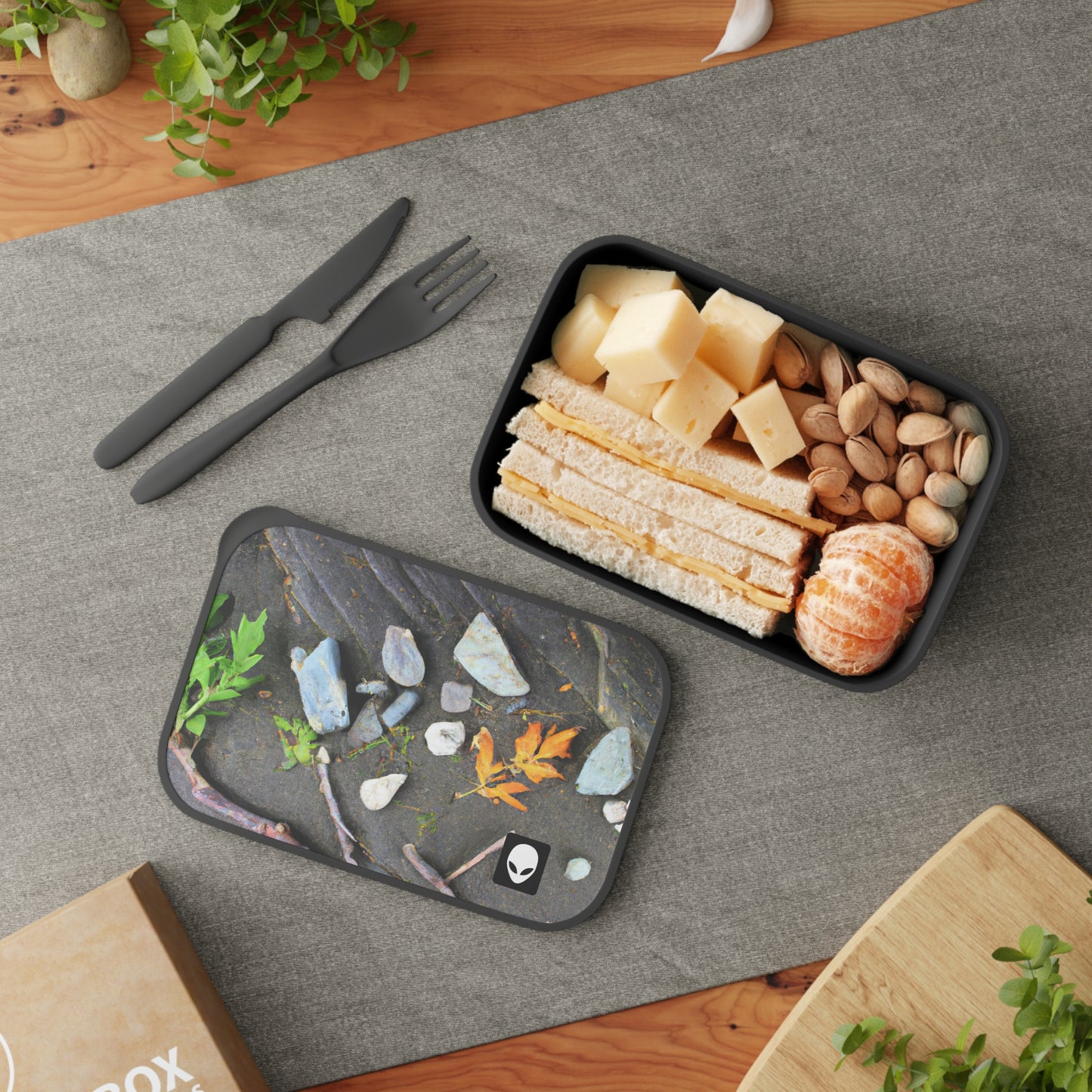 "Elements of Nature: Crafting a Creative Landscape" - The Alien Eco-friendly PLA Bento Box with Band and Utensils