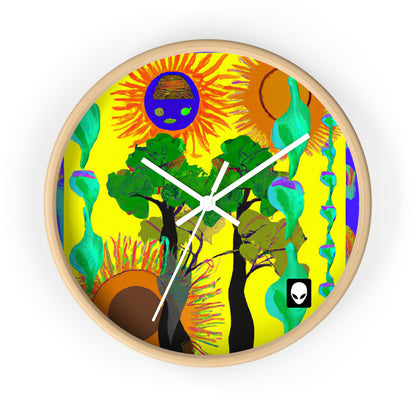 "Collision of Nature's Beauty" - The Alien Wall Clock