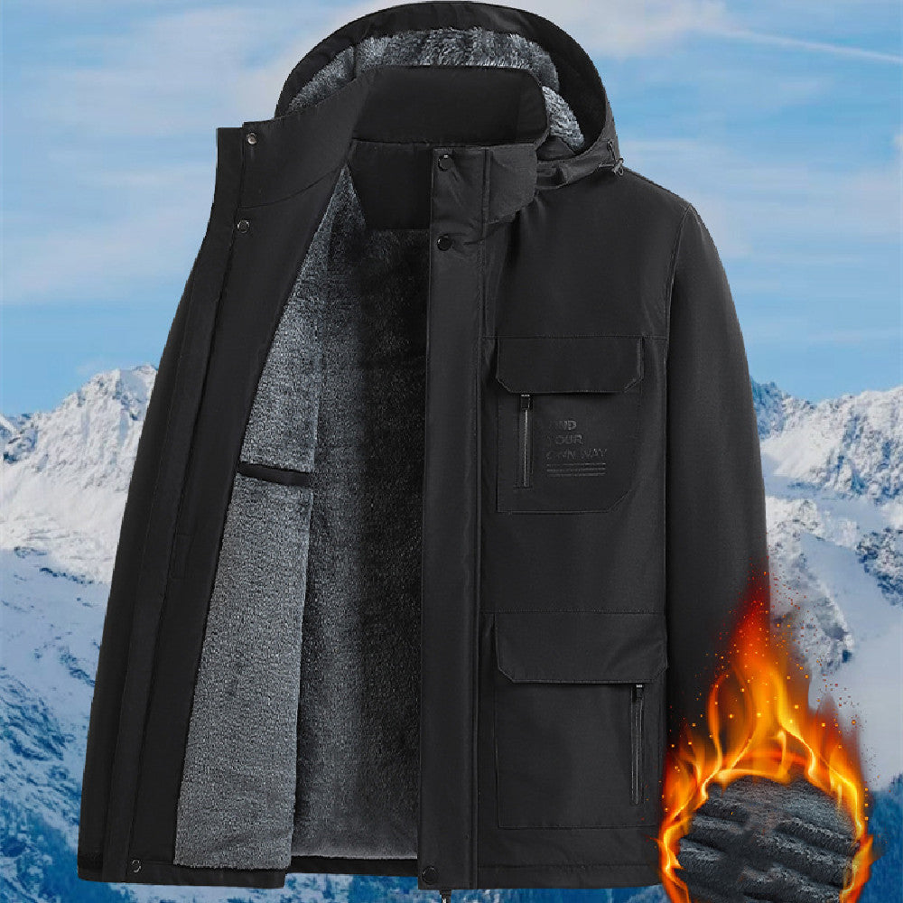 Chaqueta de hombre Lambswool cálida y transpirable con forro polar