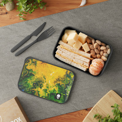 "Exploring Colorful Textures" - The Alien Eco-friendly PLA Bento Box with Band and Utensils