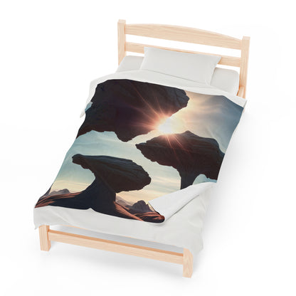 "Alien Landscape Odyssey" - The Alien Velveteen Plush Blanket