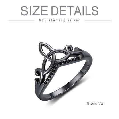 Schwarze keltische Ringe aus Sterlingsilber