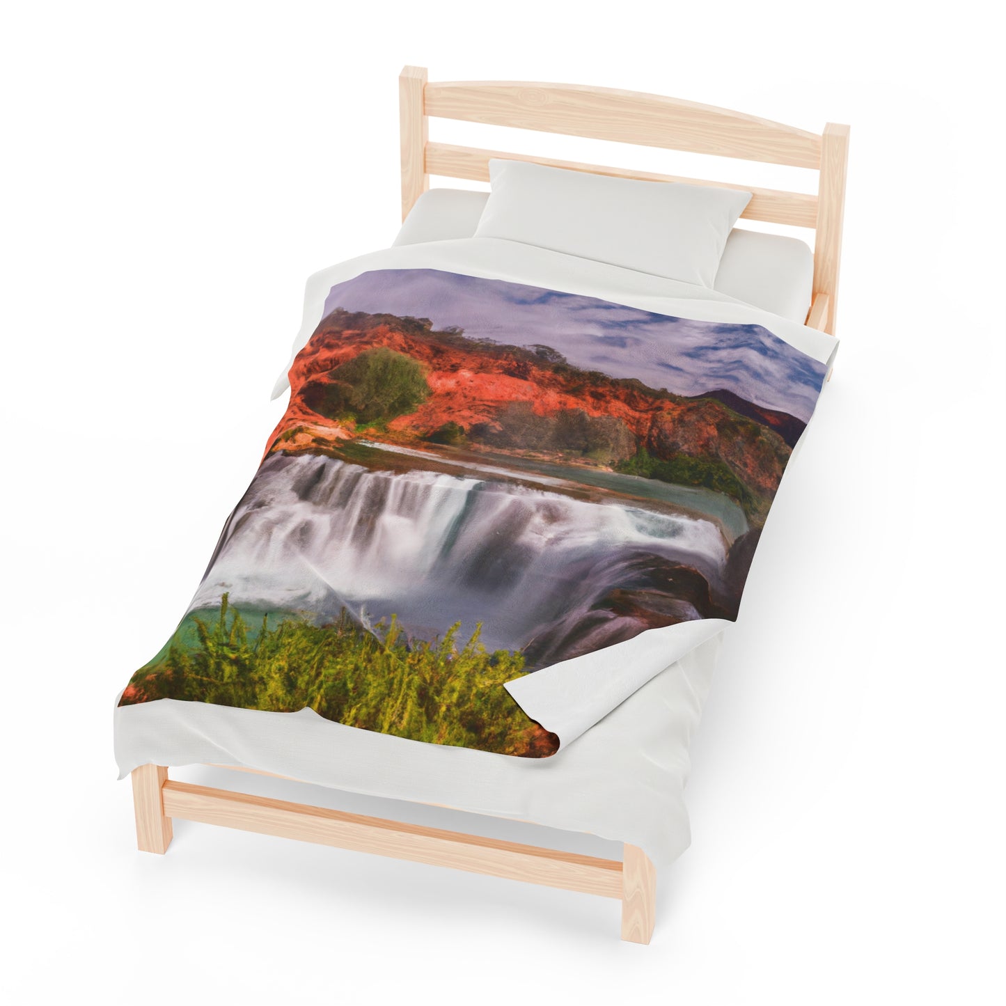 "Capturing Nature's Beauty: Crafting an Iconic Landscape in Vibrant Art" - The Alien Velveteen Plush Blanket