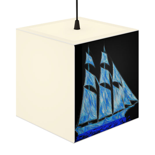 "El velero azul y las velas blancas: Una aventura de libertad en el mar" - The Alien Light Cube Lamp