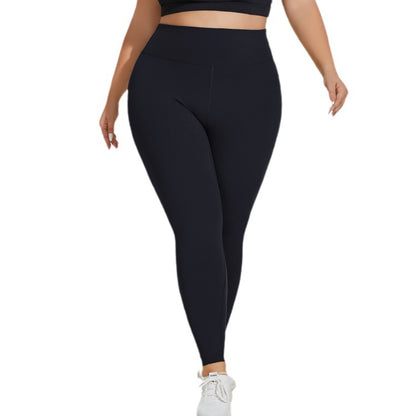 Pantalones de yoga de talla grande, cintura alta, levantamiento de cadera, sin costuras, sensación de nube, ejercicio físico para mujeres