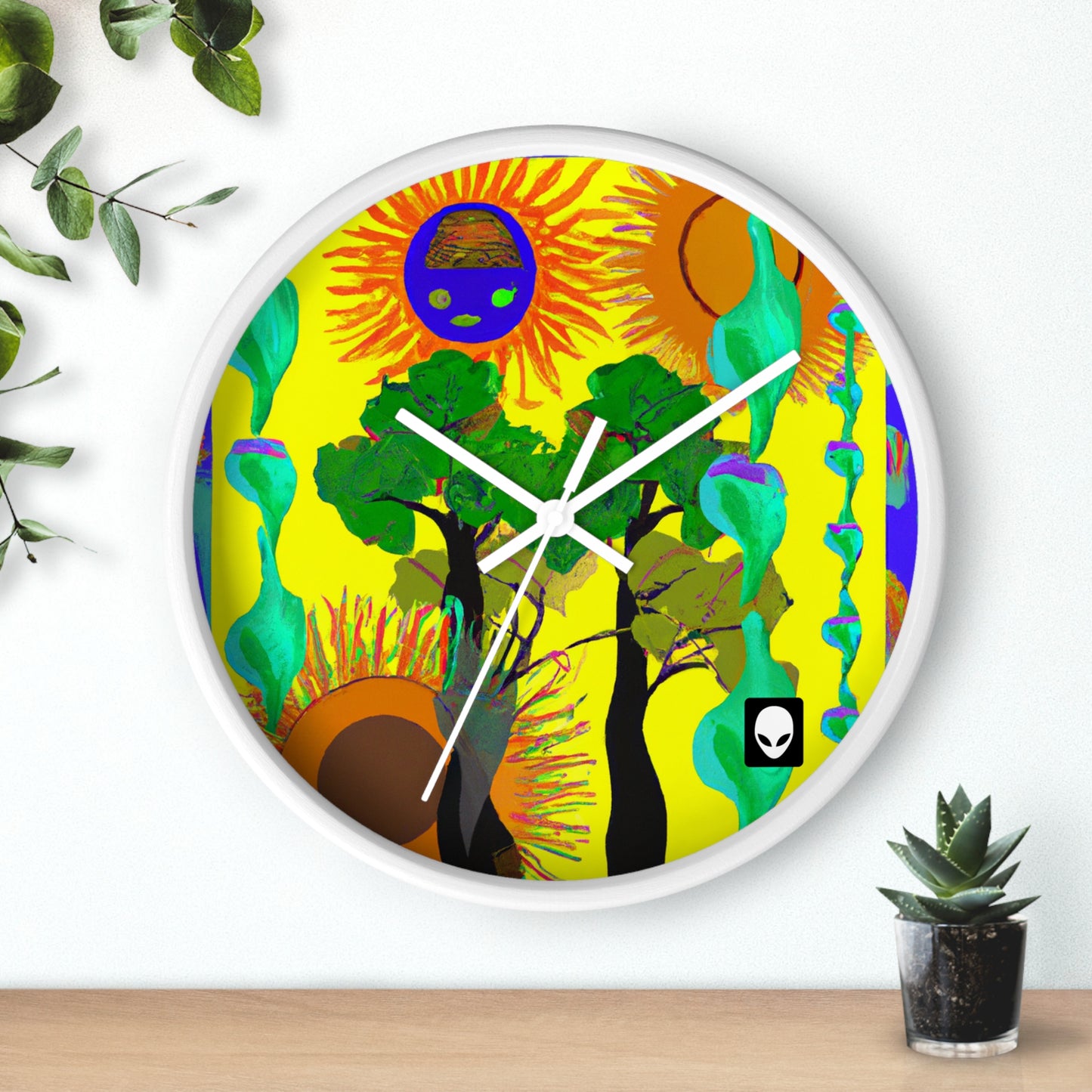 "Colisión de la belleza de la naturaleza" - El reloj de pared alienígena