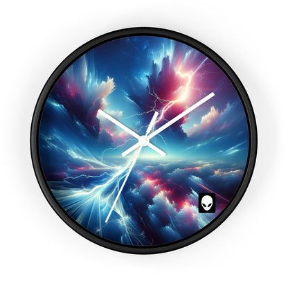 "Electricity In The Sky" - The Alien Wall Clock Digital Art Style