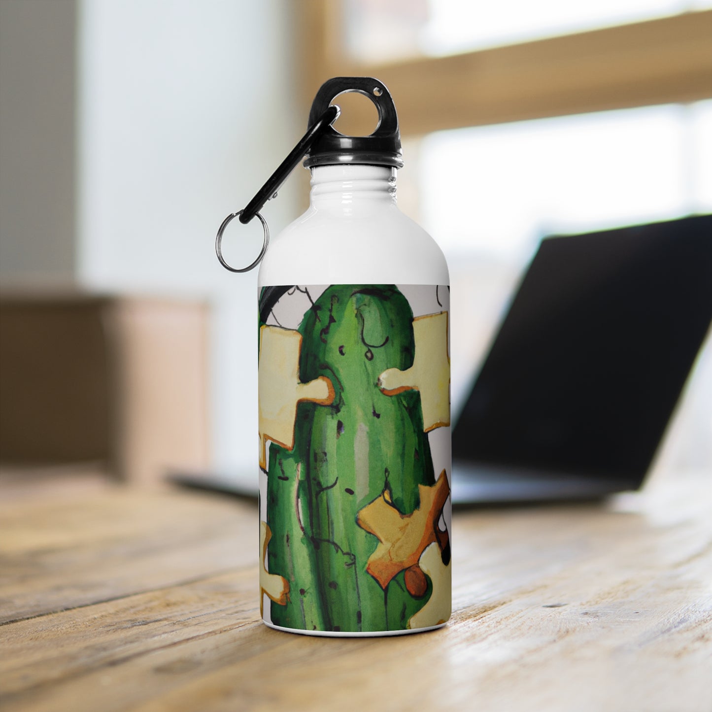 "Cactified Puzzle Time" - The Alien Stainless Steel Water Bottle