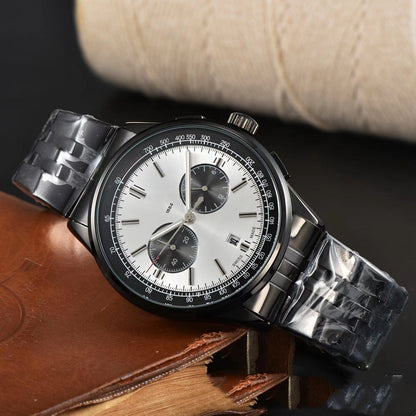 Men's Six-pin High Quality Quartz Steel Strap Watch