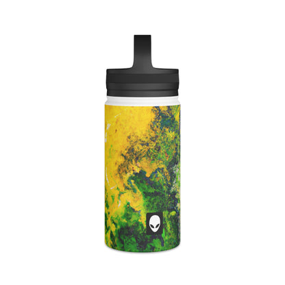 "Exploring Colorful Textures" - The Alien Stainless Steel Water Bottle, Handle Lid