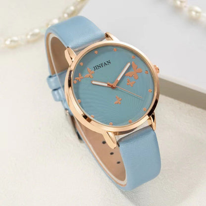 Estudiante Sweet Butterfly Macron Reloj de pulsera de cuarzo de moda todo fósforo