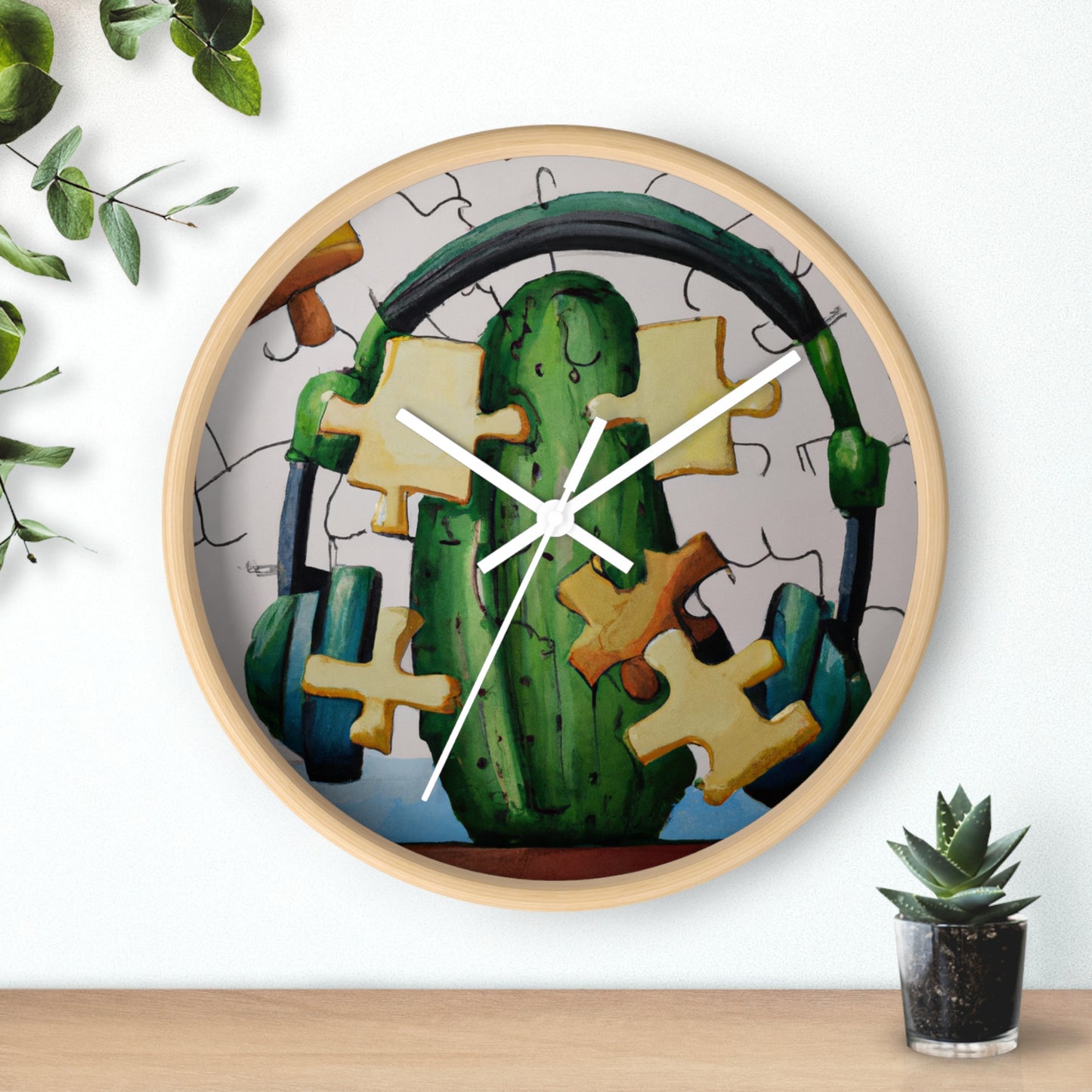 "Cactified Puzzle Time" - The Alien Wall Clock