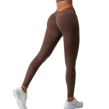 Nahtlose V-Taille Yoga-Hose, weiblich, hohe Taille, Hüftlift