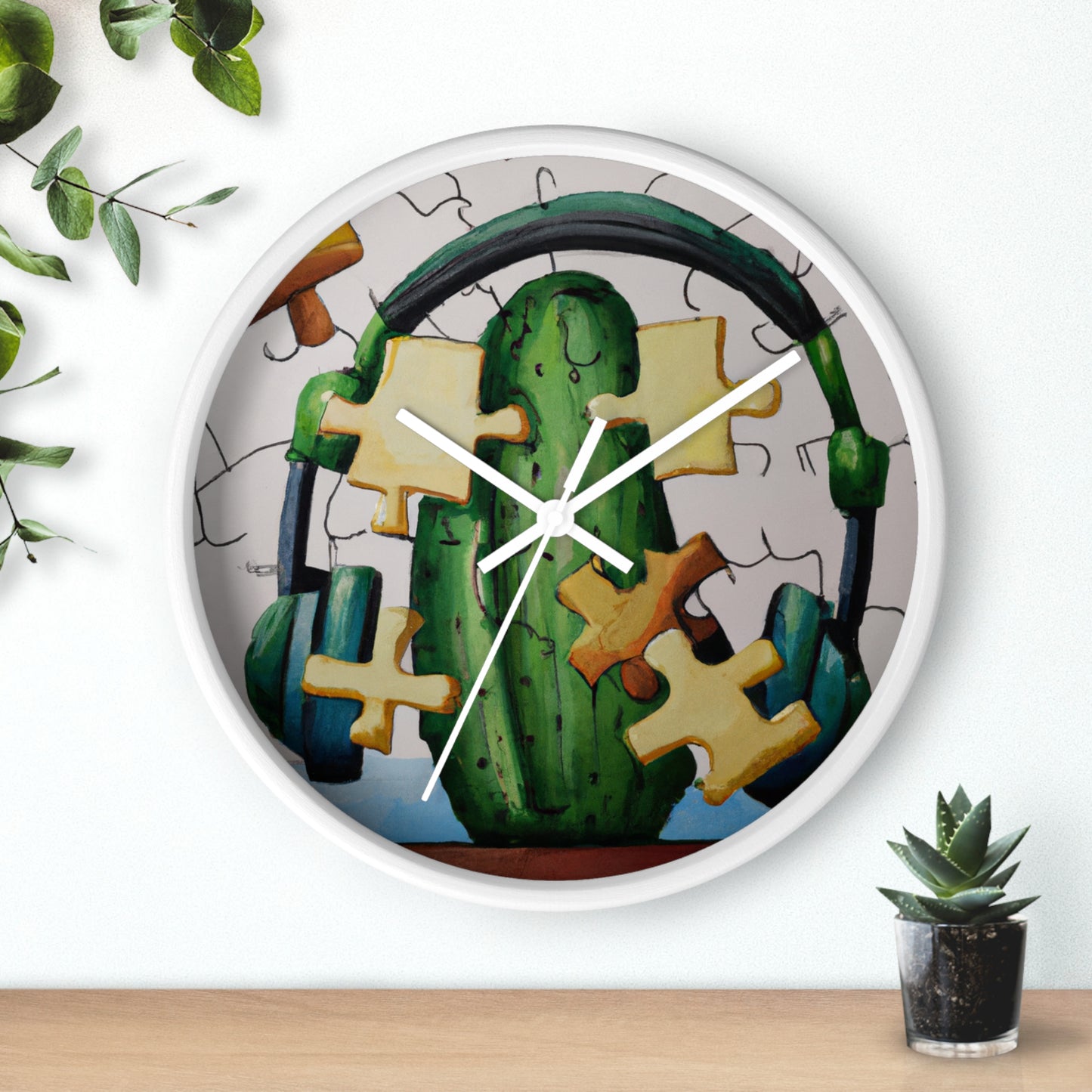 "Cactified Puzzle Time" - The Alien Wall Clock