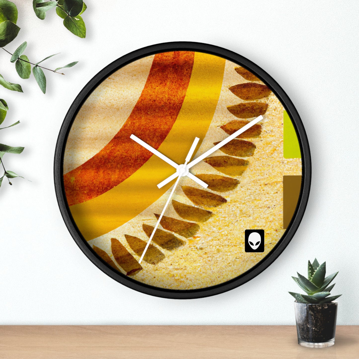 "A Natural Mosaic: Shapes and Colors from the Earth" - The Alien Wall Clock