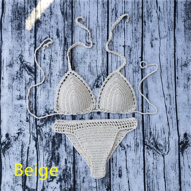 Handmade Crochet Bikini Sets Push-Up Pads Swimsuits