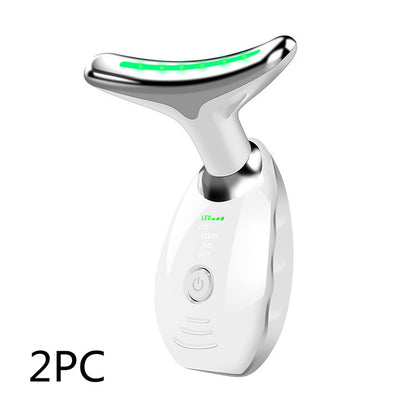 Hals Gesicht Schönheit Gerät Bunte LED Photon Therapie Haut Straffen Reduzieren Doppel Kinn Anti Falten Entfernen Lifting Massage