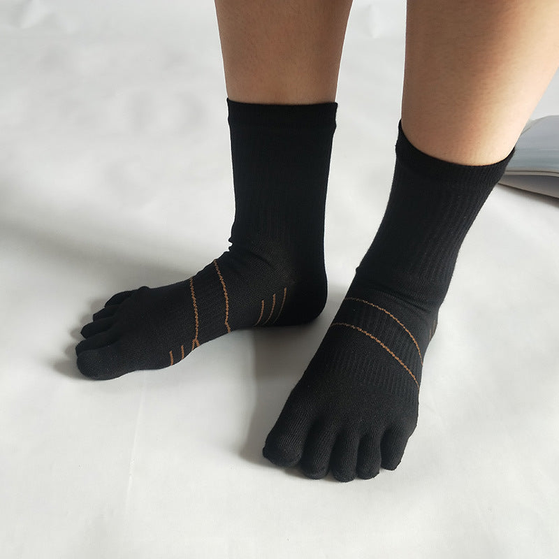 Herren-Sport-Fünf-Finger-Socken aus Baumwolle