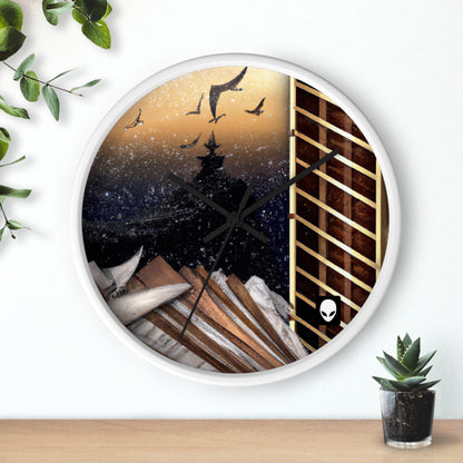 "A Tale of Storytelling Art: A Mixed Media Masterpiece" - The Alien Wall Clock