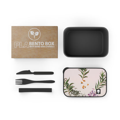 „Die Palette der Natur erkunden: Ein Experiment in der abstrakten Kunst“ – Die umweltfreundliche PLA-Bento-Box von Alien mit Band und Utensilien