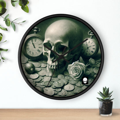 "Lingering Decay" - El reloj de pared alienígena estilo de pintura Vanitas