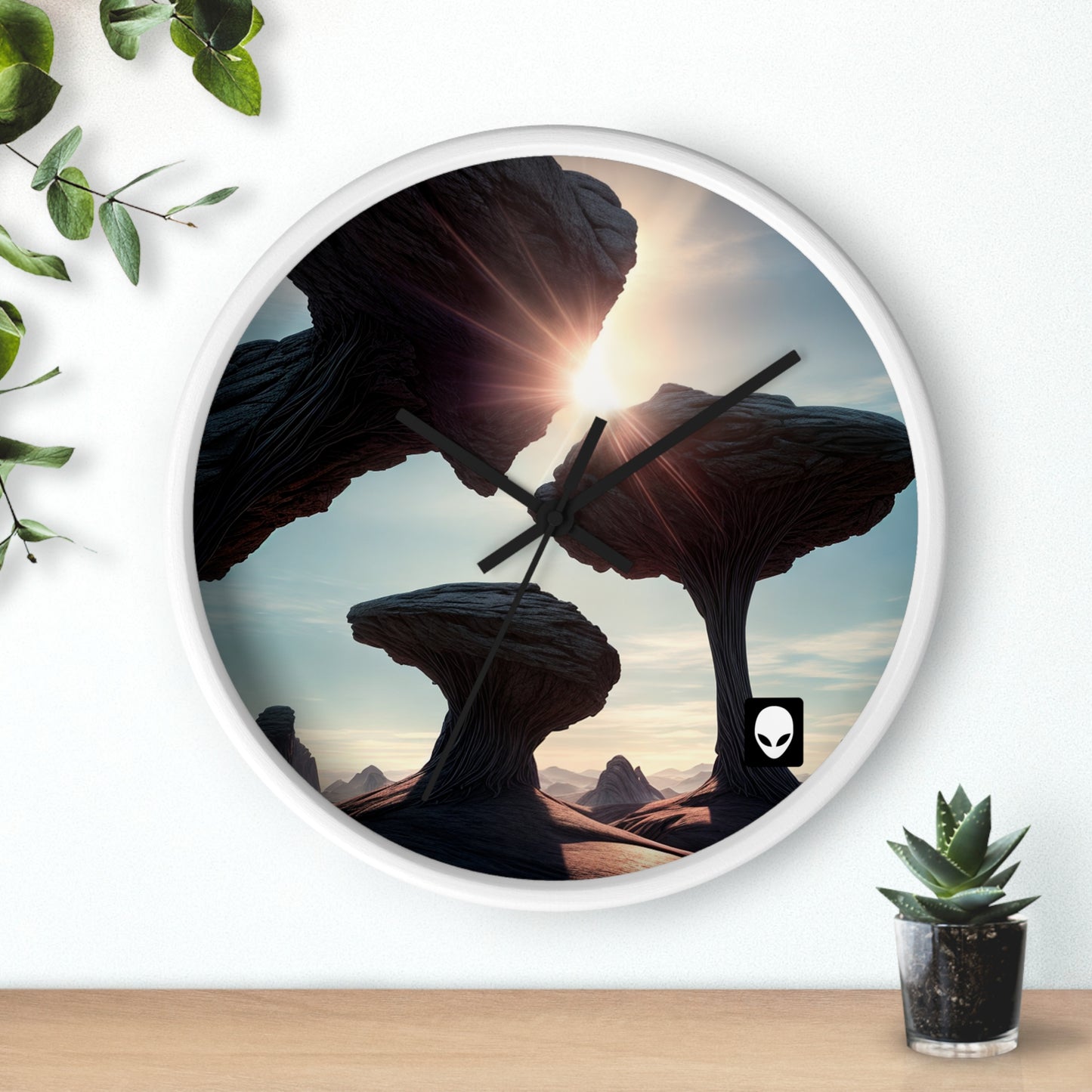 "Alien Landscape Odyssey" - The Alien Wall Clock