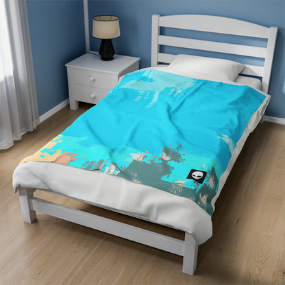 "Un paisaje celeste ventoso: una combinación de tradición y modernidad" - The Alien Velveteen Plush Blanket