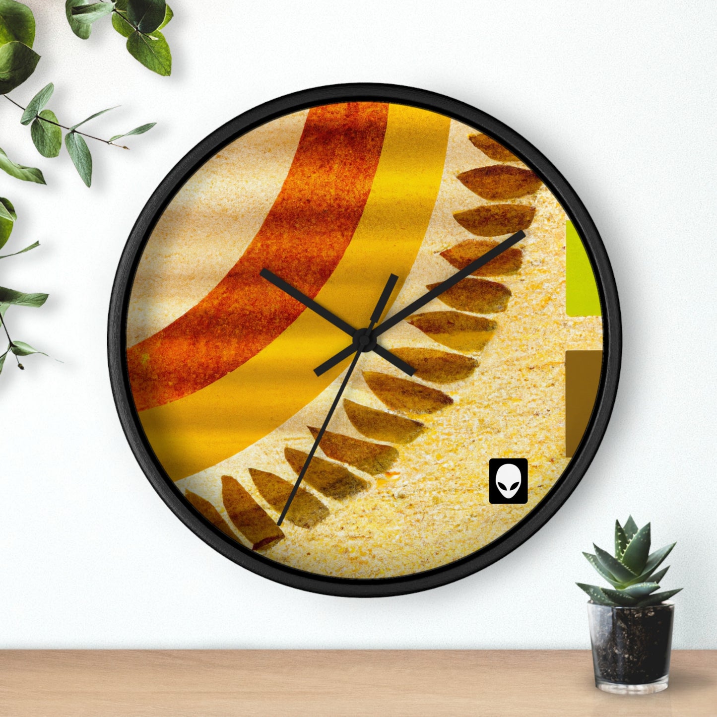 "A Natural Mosaic: Shapes and Colors from the Earth" - The Alien Wall Clock