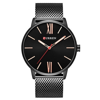 Reloj de pulsera de cuarzo con correa de acero inoxidable y esfera de color a la moda para hombre