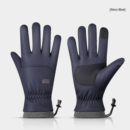 Polyester Gloves Men's And Women's Touch Screen Ski Gloves Outdoor Waterproof Windproof Warm Riding Full Finger Fleece Climbing