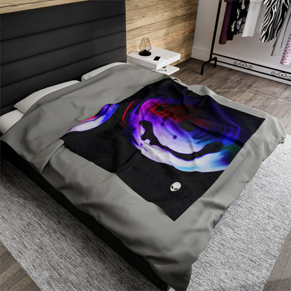 "Exploring Contrasts: A Colorful Dance of Luminance and Chromatic Aberration" - The Alien Velveteen Plush Blanket