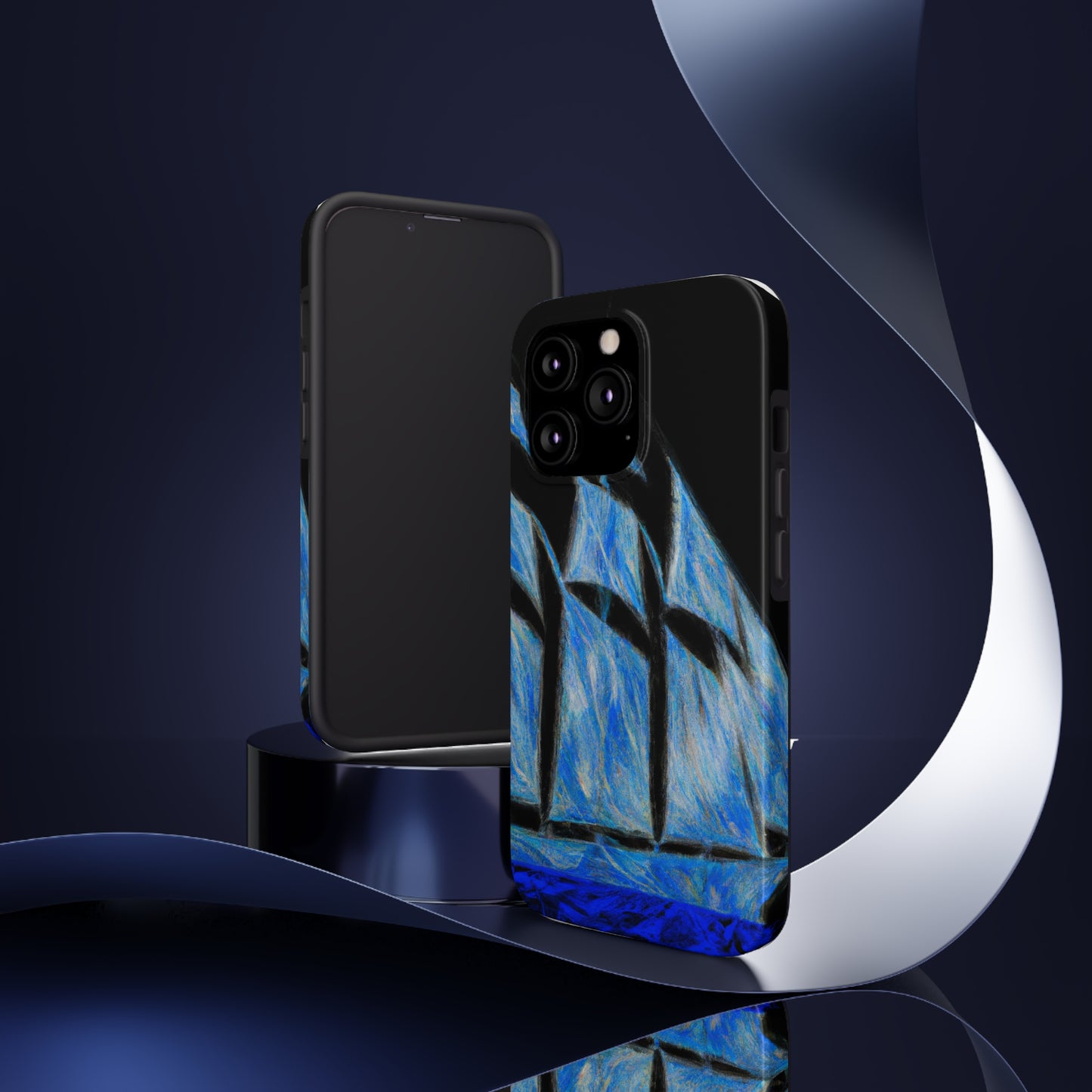 „El velero azul y las velas blancas: Una aventura de libertad en el mar“ – The Alien Tough Phone Cases