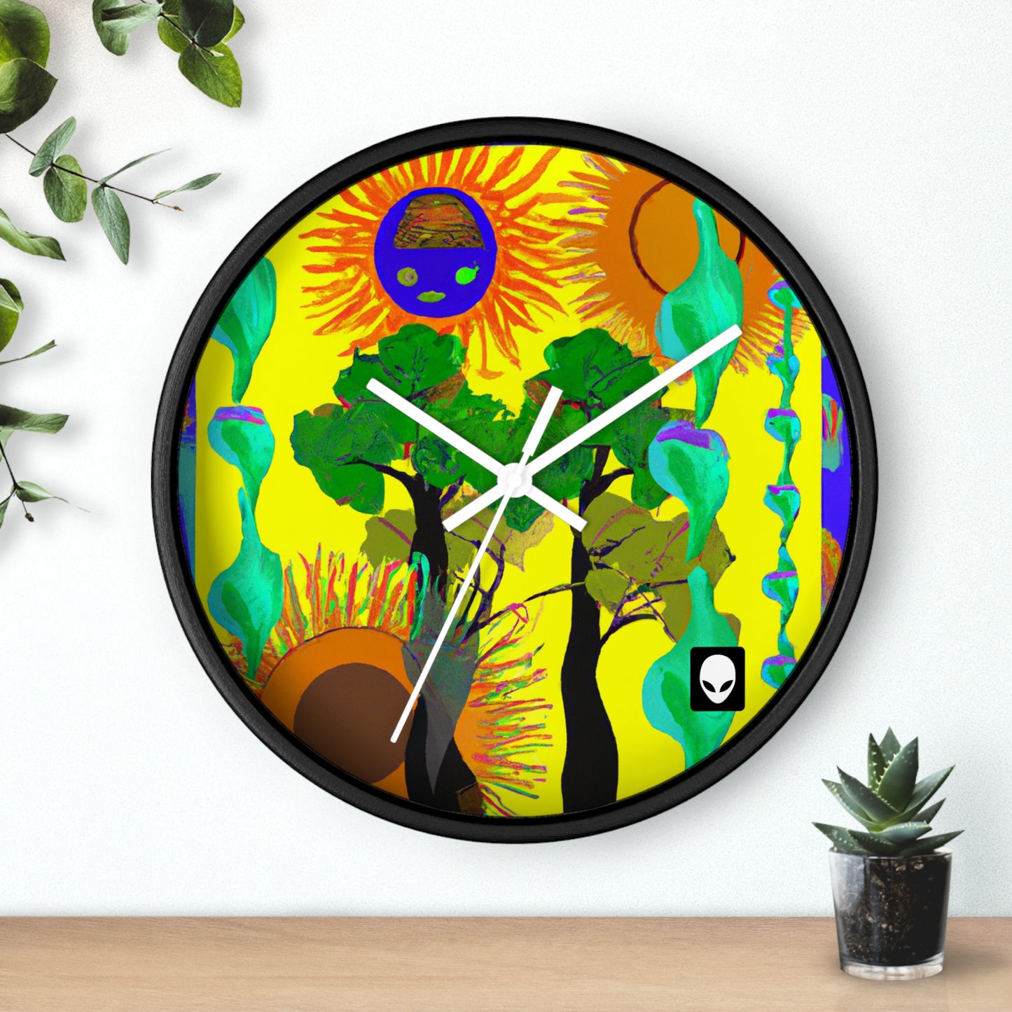 "Colisión de la belleza de la naturaleza" - El reloj de pared alienígena