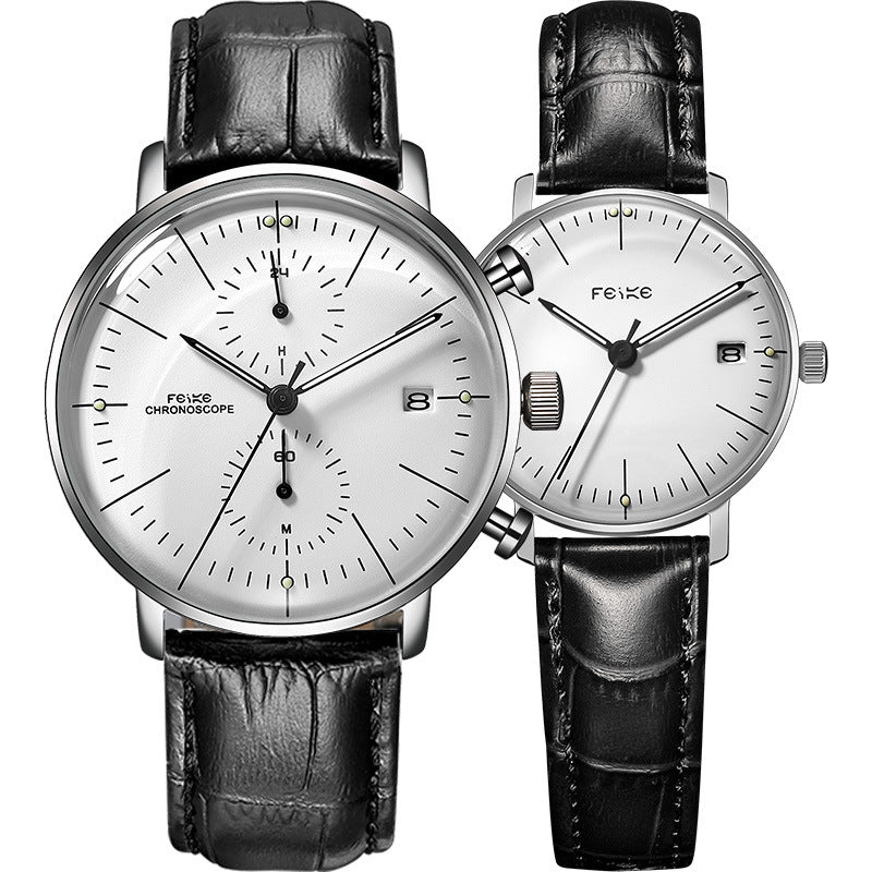 Reloj con cinturón impermeable simple a la moda para hombres y mujeres