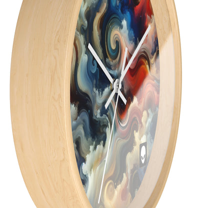 "Chaotic Balance: A Universe of Color" - The Alien Wall Clock Abstract Art Style