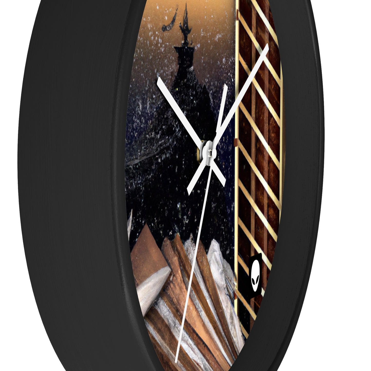 "A Tale of Storytelling Art: A Mixed Media Masterpiece" - The Alien Wall Clock