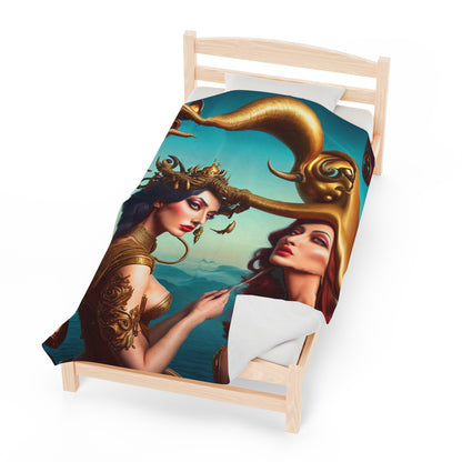 "Metaphorical Madness: An Exploration of Salvador Dali's Surreal Worlds" - The Alien Velveteen Plush Blanket