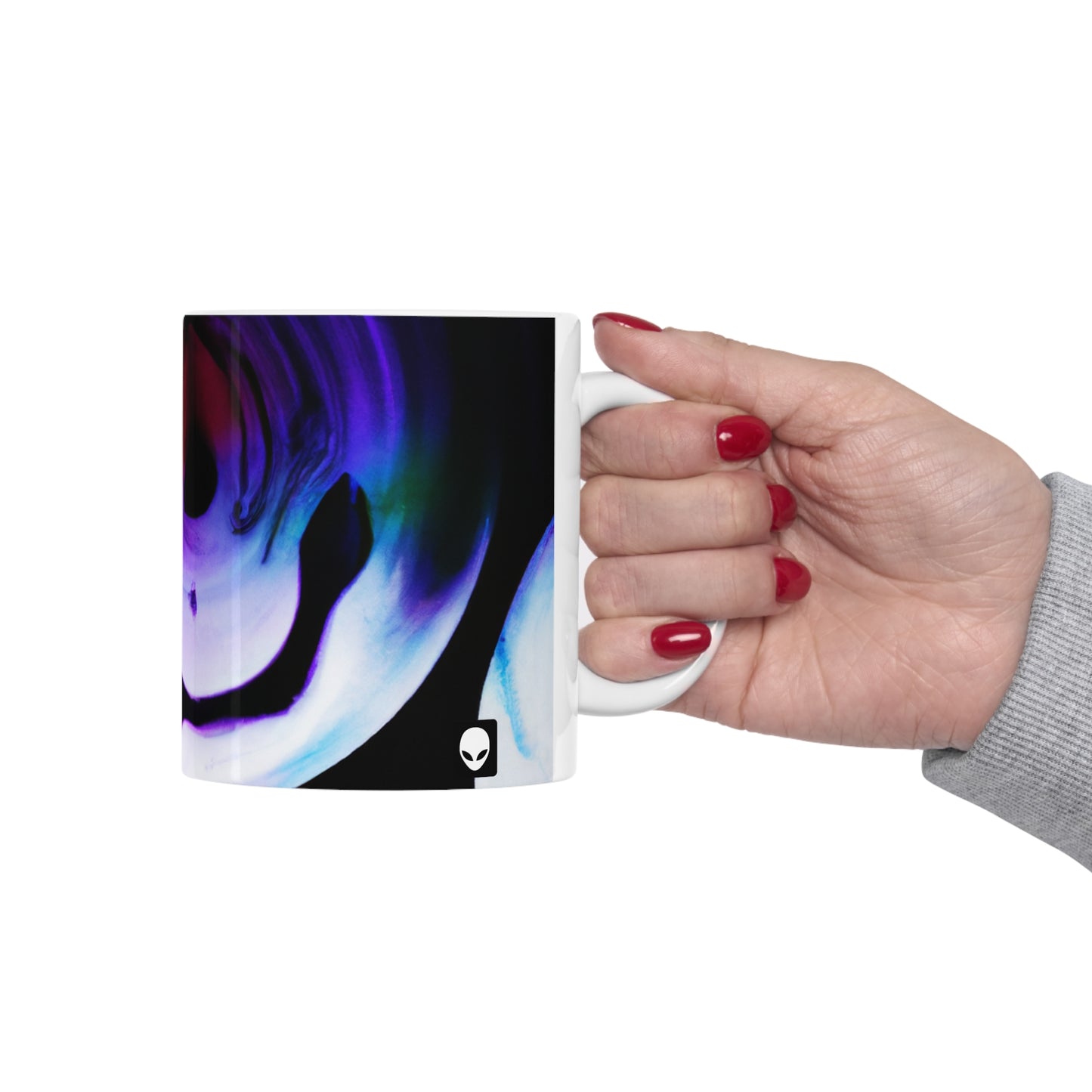 "Exploring Contrasts: A Colorful Dance of Luminance and Chromatic Aberration" - The Alien Ceramic Mug 11 oz